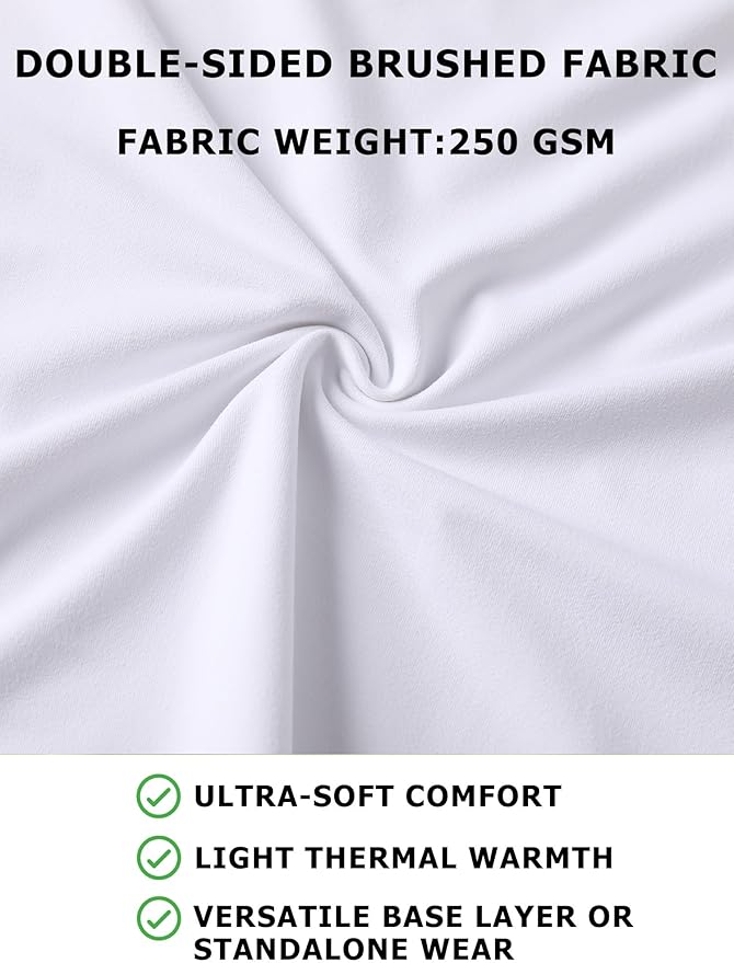 Mens Long Sleeve Turtleneck Workout Shirts Moisture Wicking Mock Neck Double Sides Brushed T-Shirts