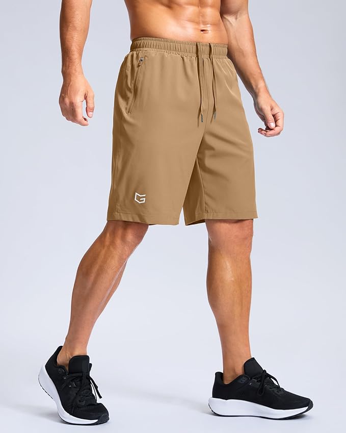 G Gradual Men's Athletic Running Shorts with Zipper Pockets Quick Dry 7"/ 5"/ 9" Workout Gym Shorts for Basketball Hiking