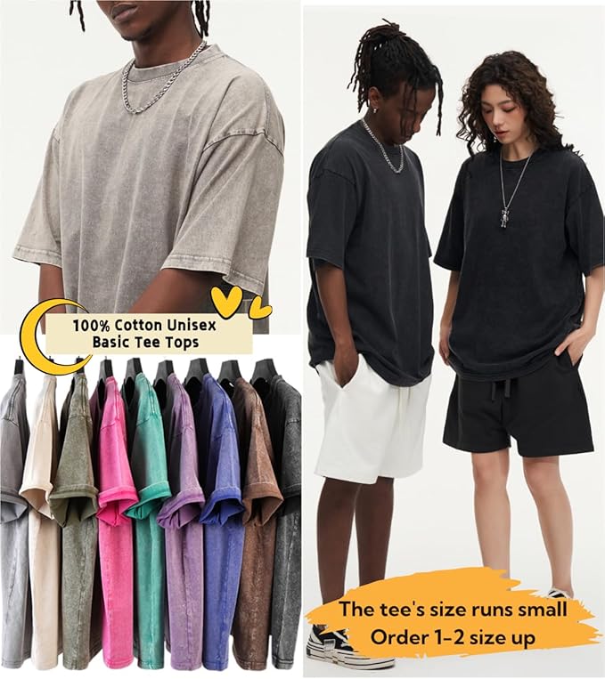 Workout T Shirts for Men Oversized Gym Loose Fit Tshirt Heavy Cotton Washed Vintage Faded Sleeping Tee Unisex Tops