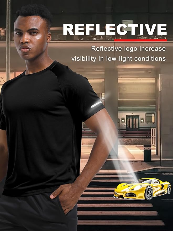 Holure Men's Mesh Quick-Dry Short Sleeve Workout T-Shirt