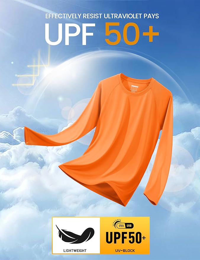 MAGCOMSEN Men's Long Sleeve Shirts UPF 50+ UV Sun Protection Athletic Shirts for Hiking Running Workout Rash Guard