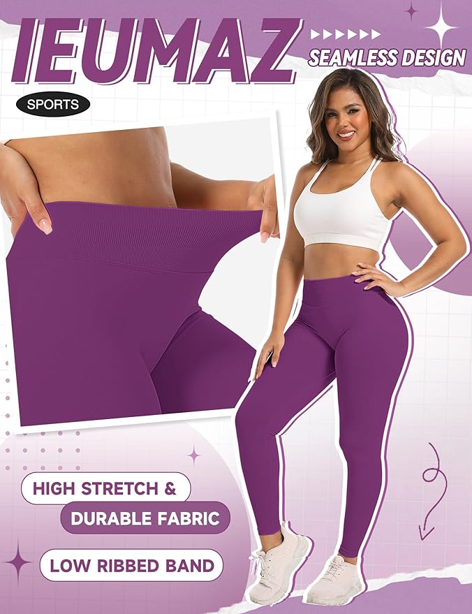 Scrunch Butt Lifting Leggings for Women Gym Seamless Workout Leggings Mid Low Waist Tummy Control Yoga Pants