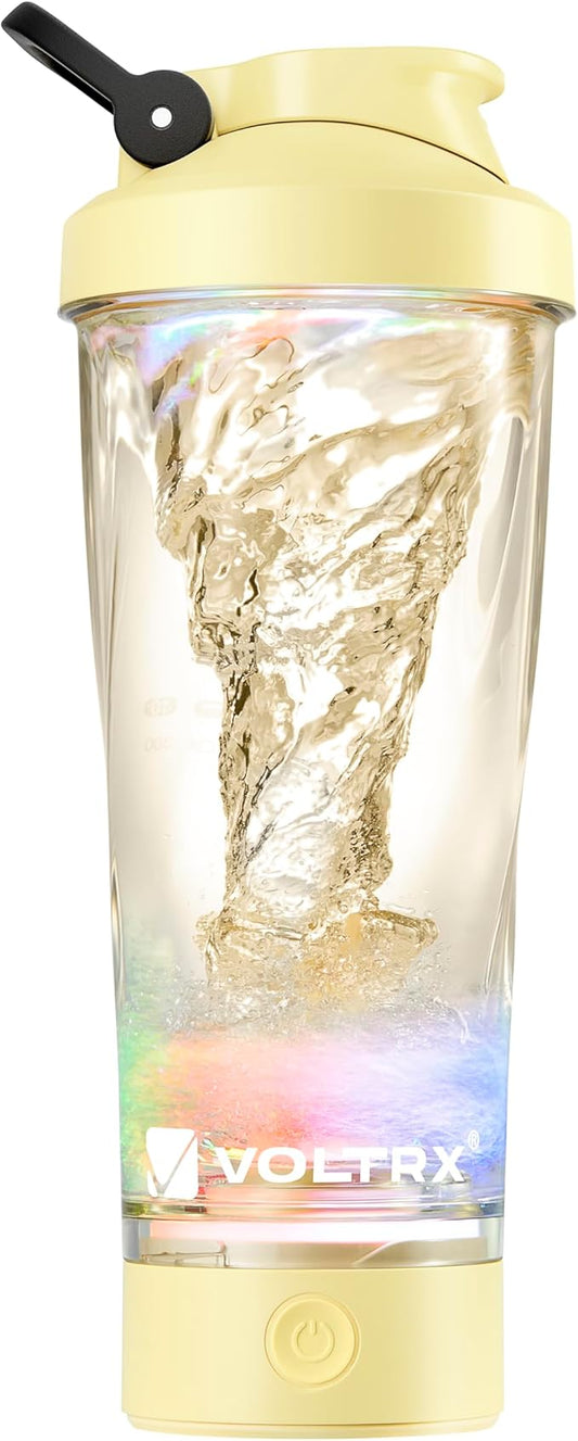 VOLTRX Premium Electric Protein Shaker Bottle, Made with Tritan - BPA Free - 24 oz Vortex Portable Mixer Cup/USB C Rechargeable Shaker Cups for Protein Shakes