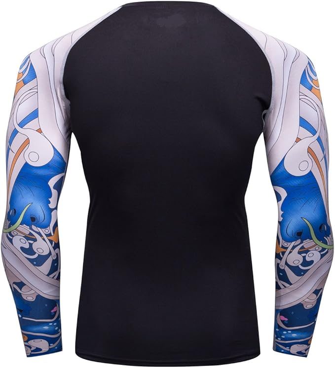 Men's Soft Slim Long Sleeve Dry-Fit Compression Gym Trainning Shirt