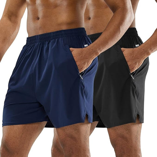 MIER Men's Workout Running Shorts Quick Dry Active 5 Inches Shorts with Pockets, Lightweight, Breathable