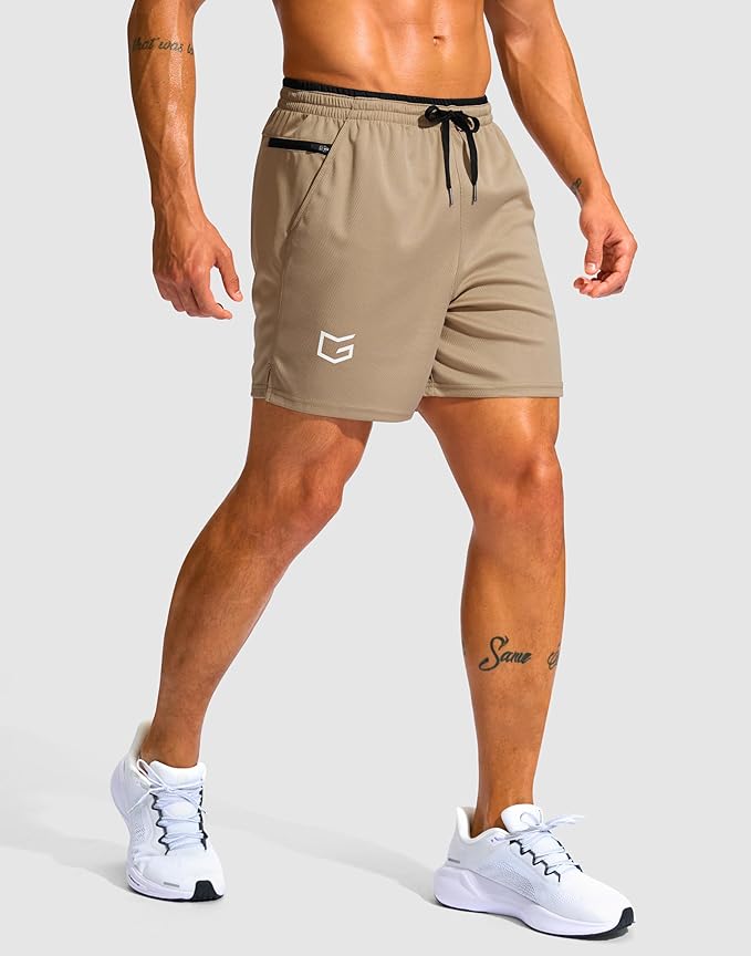 G Gradual Men's Running Athletic Shorts with Zipper Pocket 5"/ 7" Lightweight Quick Dry Gym Workout Shorts for Tennis Active
