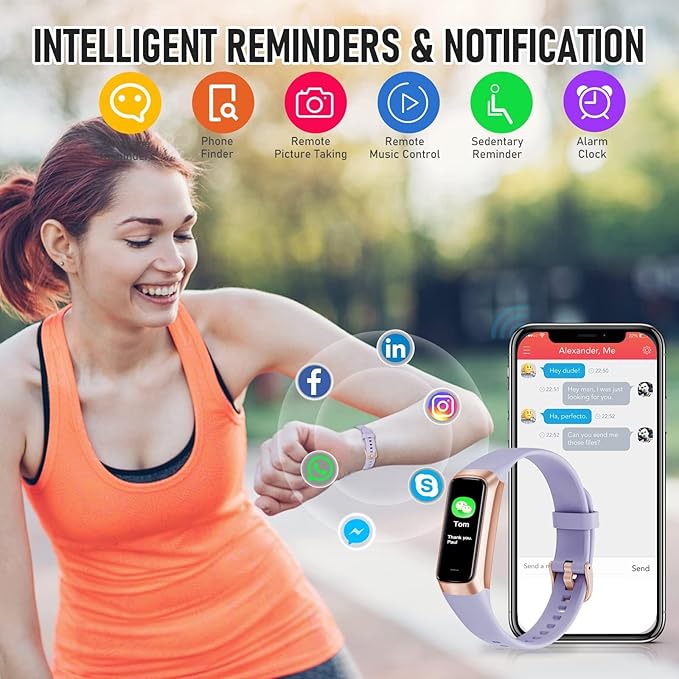 Fitness Tracker, Fitness Watch with 1.10''AMOLED Touch Color Screen, Step Counter with 24/7 Heart Rate Blood Oxygen Blood Pressure Sleep Tracking, Pedometer for Women Men