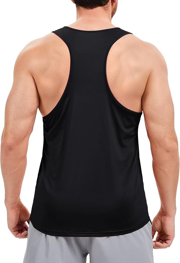 TACVASEN Mens Workout Tank Top UPF 80+ Y-Back Muscle Shirts Quick Dry Sleeveless Tee Shirt for Swim Beach Gym Athletic