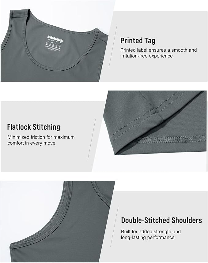 Boladeci Men's Tank Top Workout Athletic Quick Dry UPF 50+ Sun Protection Lightweight Summer Beach Gym Sleeveless Shirts