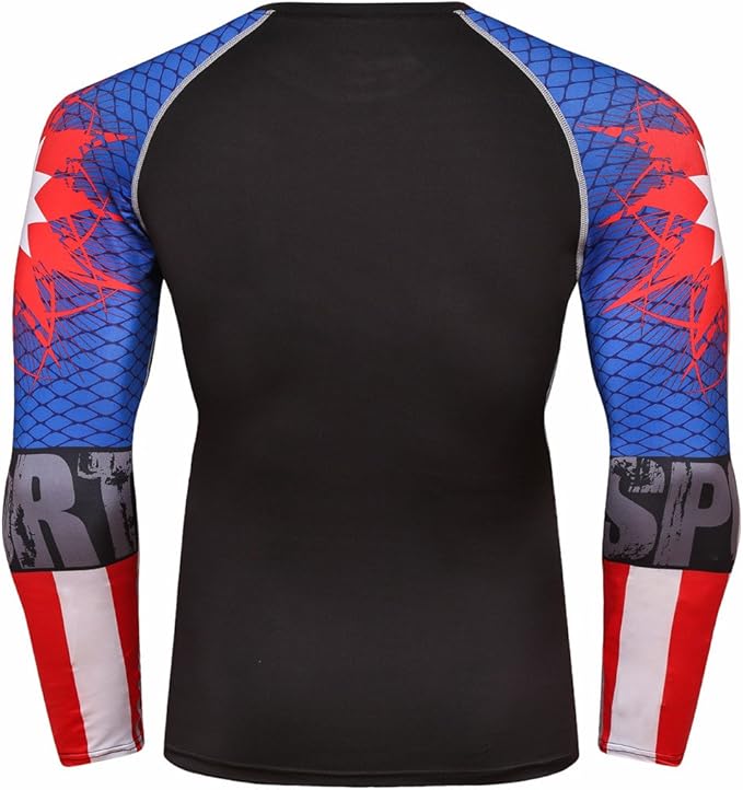 Men's Soft Slim Long Sleeve Dry-Fit Compression Gym Trainning Shirt