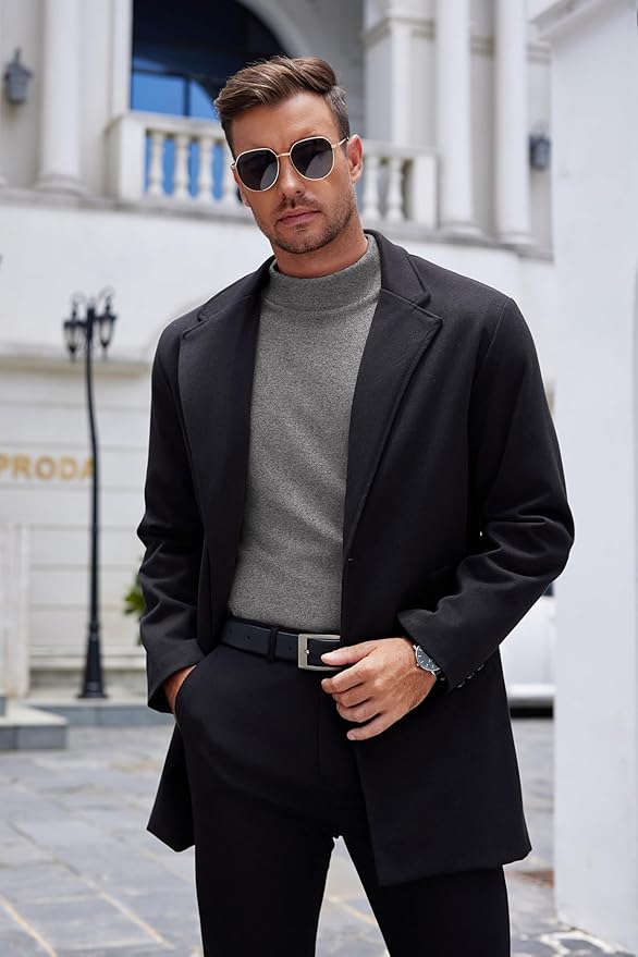 COOFANDY Mens Mock Turtleneck Long Sleeve Shirts Basic Thermal Turtle Neck Undershirt Lightweight Pullover Sweaters Top