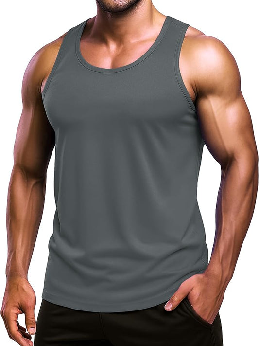 Boladeci Men's Tank Top Workout Athletic Quick Dry UPF 50+ Sun Protection Lightweight Summer Beach Gym Sleeveless Shirts