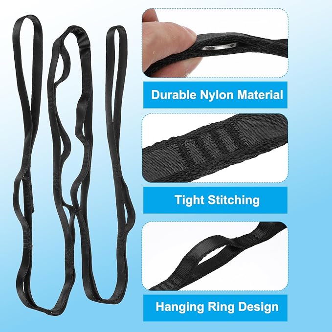PATIKIL Daisy Chain Straps, Strong Climbing Strap Adjustable Nylon Chain Sling with Loops for Aerial Yoga Hammock Swing