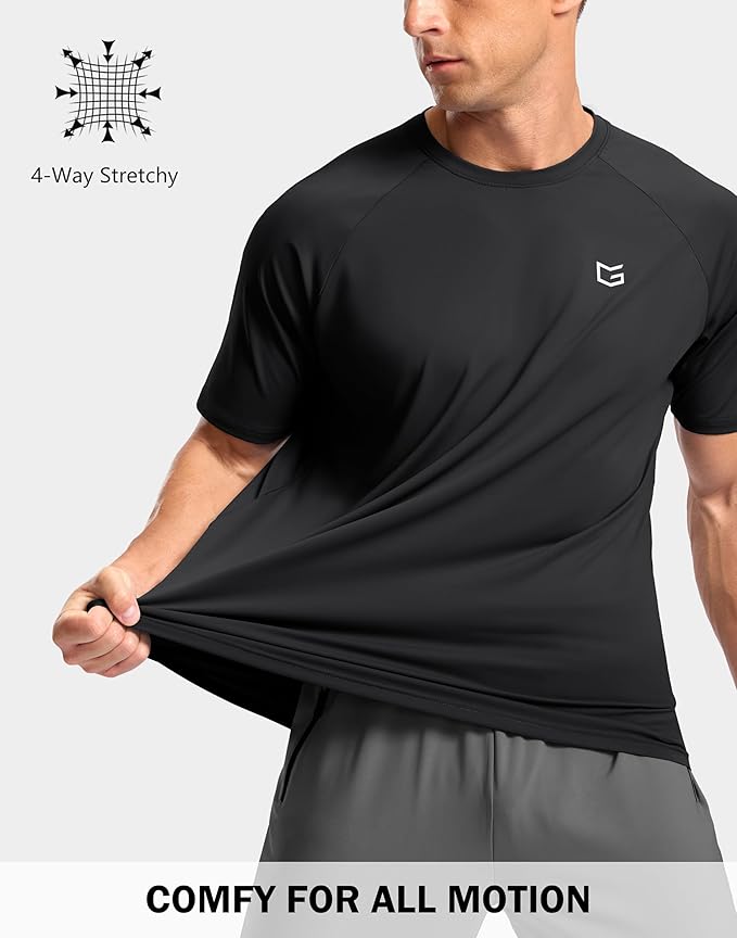 G Gradual Men's Workout Athletic T-Shirts Moisture Wicking Cooling Running Shirts Short Sleeve Performance Tee for Gym Tennis
