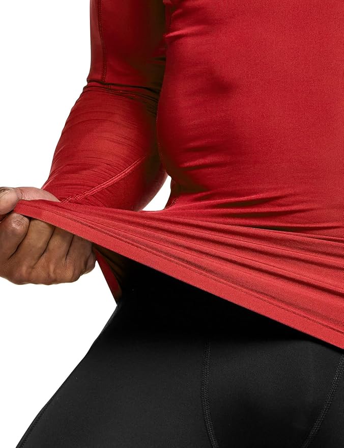 TSLA Men's UPF 50+ Compression Shirts, Cool Dry Long Sleeve Athletic Tops, Sports Baselayer Workout Shirt