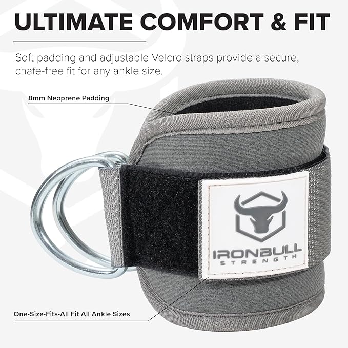 Women's Ankle Strap for Cable Machines & Resistance Bands: Gym & Home Workout Cuff Attachment for Leg Extensions, Kickbacks, Hip Abductors - Booty Exercises