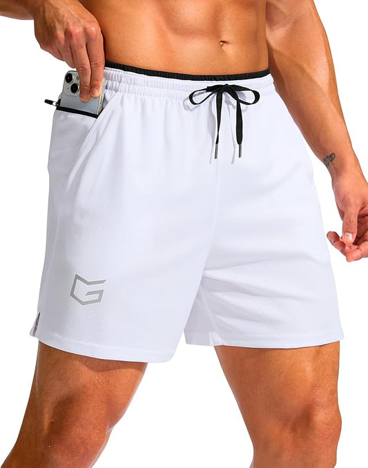 G Gradual Men's Running Athletic Shorts with Zipper Pocket 5"/ 7" Lightweight Quick Dry Gym Workout Shorts for Tennis Active