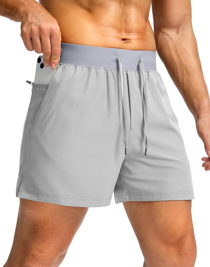 Men's Running Shorts with Zipper Pockets 9 Inch/ 7 Inch / 5 Inch Lightweight Quick Dry Gym Workout Athletic Shorts for Men