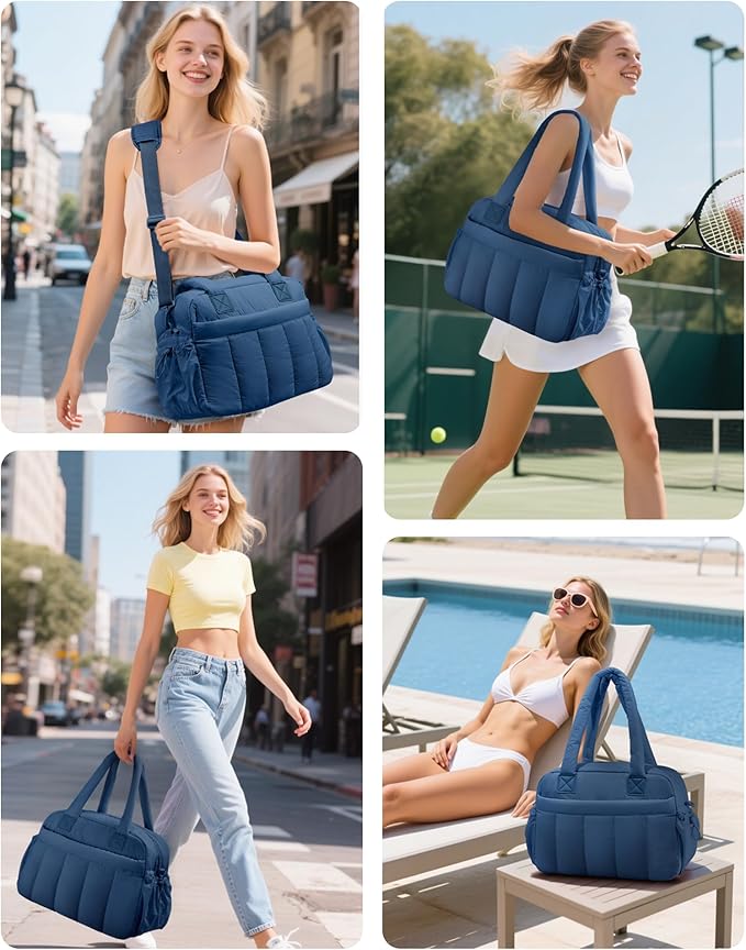 oscaurt Gym Bag for Women Lightweight Duffle Bag for Travel with Toiletry Pouch Water Resistant Carry On Weekender Overnight Duffel