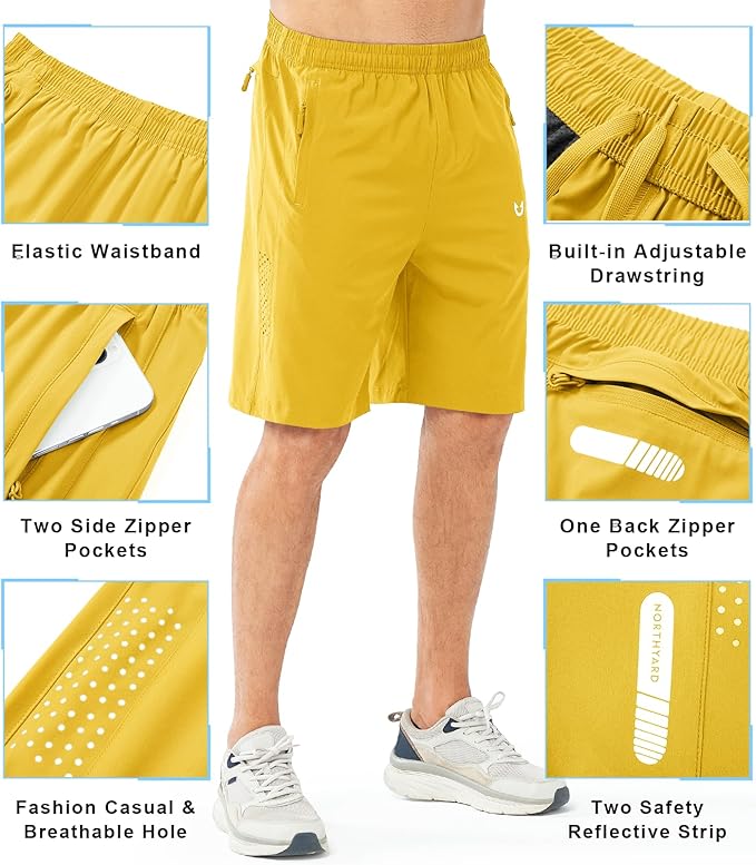 NORTHYARD Men's Athletic Running Shorts Quick Dry Workout Shorts 7"/ 5"/ 9" Lightweight Sports Gym Basketball Tennis Hiking