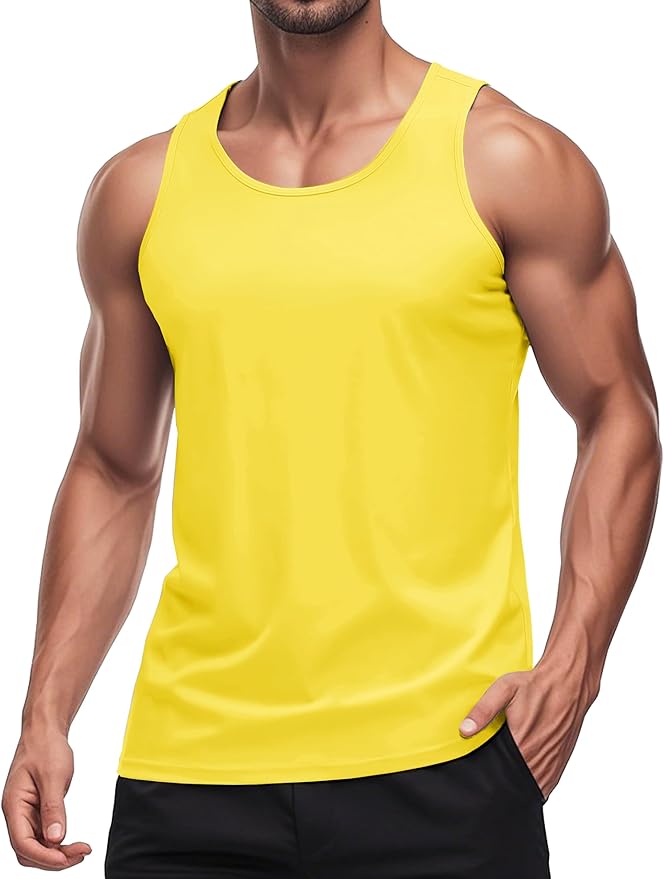 MAGCOMSEN Men's UPF 50+ Tank Top Quick Dry Summer Workout Muscle Sleeveless Shirts for Swim Beach Bodybuilding