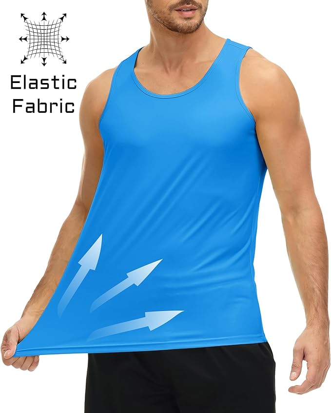MAGCOMSEN Men's UPF 50+ Tank Top Quick Dry Summer Workout Muscle Sleeveless Shirts for Swim Beach Bodybuilding