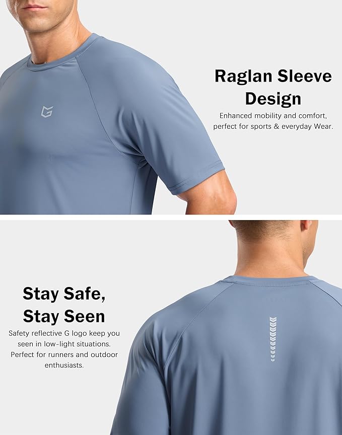 G Gradual Men's Workout Athletic T-Shirts Moisture Wicking Cooling Running Shirts Short Sleeve Performance Tee for Gym Tennis