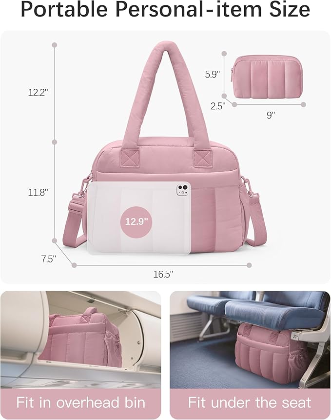 oscaurt Gym Bag for Women Lightweight Duffle Bag for Travel with Toiletry Pouch Water Resistant Carry On Weekender Overnight Duffel