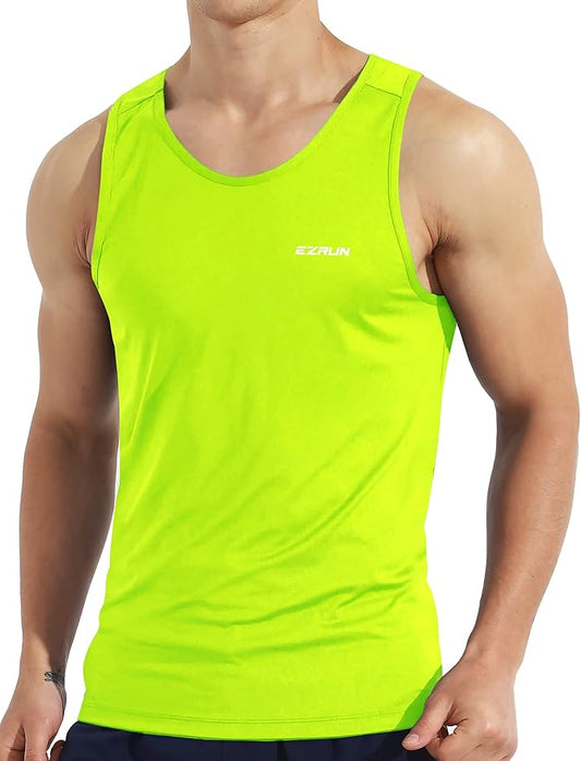 EZRUN Men's Quick Dry Sport Tank Top for Bodybuilding Gym Athletic Jogging Running,Fitness Training Workout Sleeveless Shirts