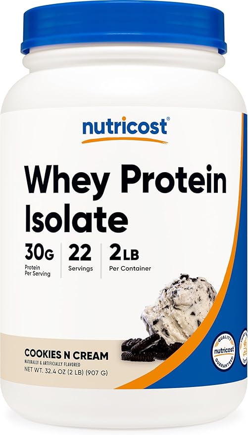 Nutricost Whey Protein Isolate (Cookies N Cream, 2 Pounds)