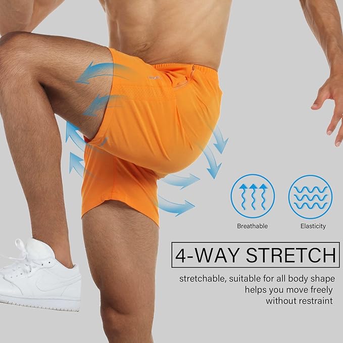 Men's Running Shorts 6" Quick Dry Gym Athletic Workout Shorts for Men with Pockets