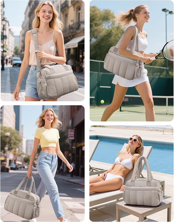 oscaurt Gym Bag for Women Lightweight Duffle Bag for Travel with Toiletry Pouch Water Resistant Carry On Weekender Overnight Duffel