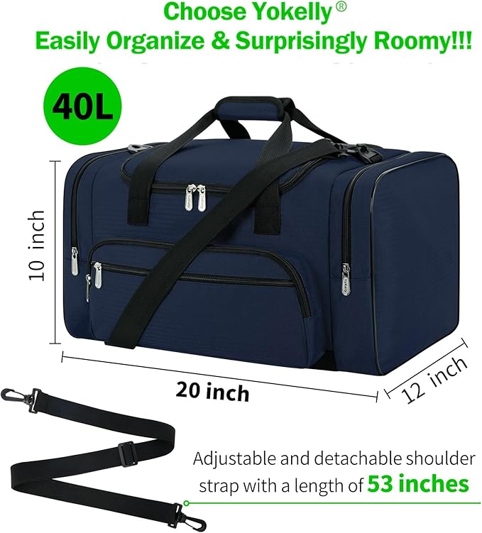 Sports Duffel Bag 20 inch for Travel Gym - Navy Blue