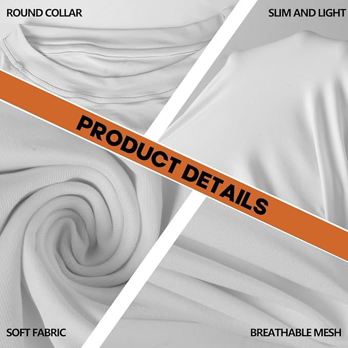 Men's Compression Shirts Long Sleeve Running Athletic Undershirts Workout Baseball Base Layer Fishing Rash Guard Tops 2 Pack