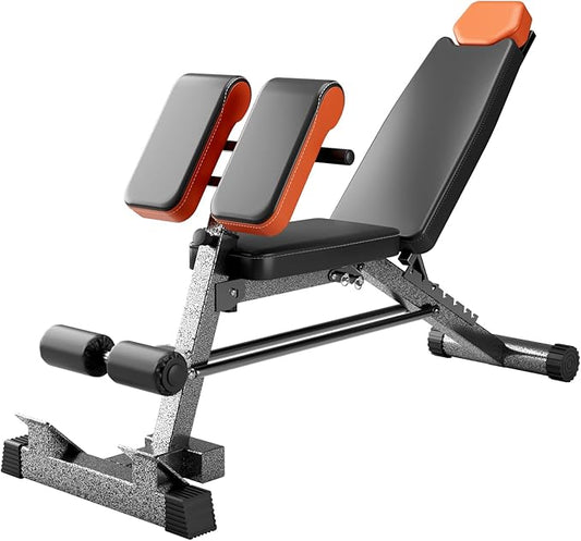 Roman Chair Hyperextension Bench – Adjustable Back Extension Machine for Glutes, Hamstrings & Lower Back – Foldable Multi-Purpose Workout Equipment for Home Gym