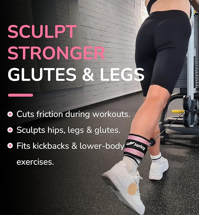 Ankle Strap for Cable Exercise Machines, Work Out Cuff Attachment Ankle Resistance Bands, Cable Kick Back Straps for Gym, Glute Workouts, Kickbacks, Leg Extensions, Hip Abductors, Booty Workouts