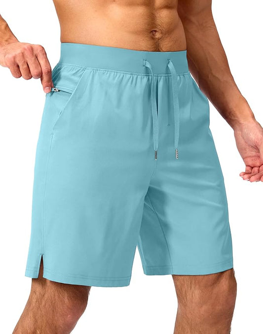 Men's Running Shorts with Zipper Pockets 9 Inch/ 7 Inch / 5 Inch Lightweight Quick Dry Gym Workout Athletic Shorts for Men