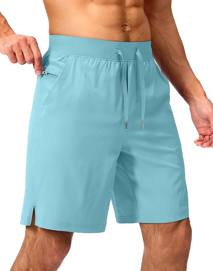 Men's Running Shorts with Zipper Pockets 9 Inch/ 7 Inch / 5 Inch Lightweight Quick Dry Gym Workout Athletic Shorts for Men