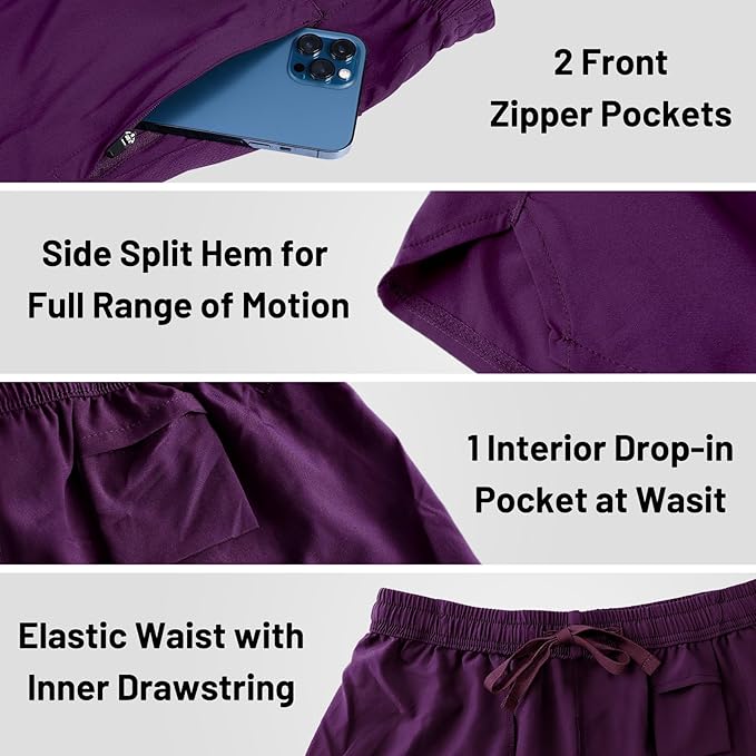 MIER Men's Workout Running Shorts Quick Dry Active 5 Inches Shorts with Pockets, Lightweight, Breathable