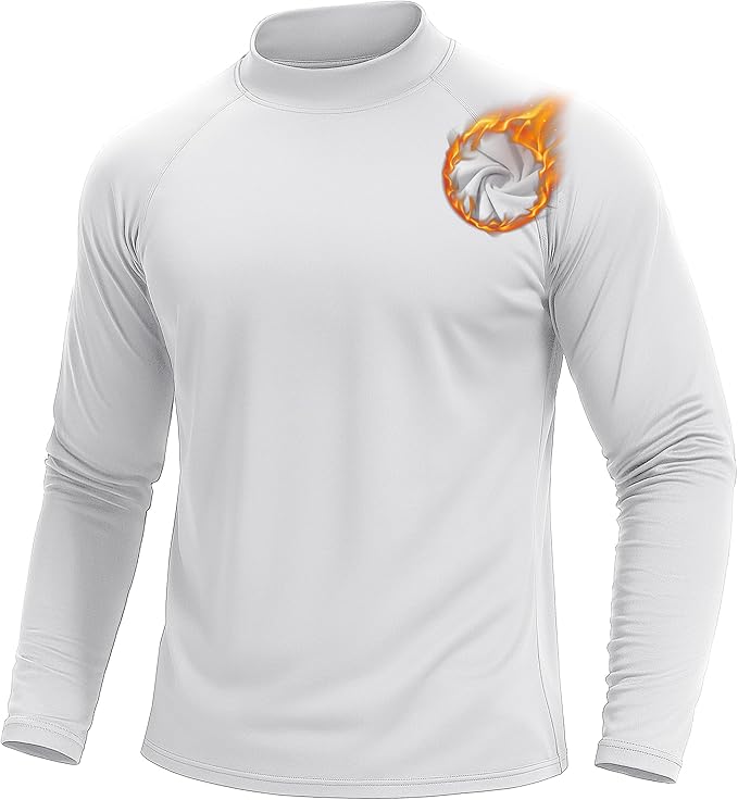 TACVASEN Mens Thermal Fleece Shirt Mock Turtle Neck Base Layer Long Sleeve Athletic Warm Undershirt Winter Running Tops