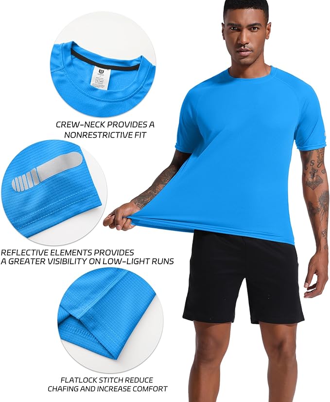 Holure Men's Mesh Quick-Dry Short Sleeve Workout T-Shirt