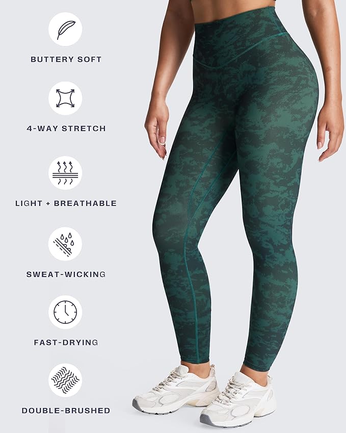 Aoxjox High Waisted Workout Leggings for Women Tummy Control Buttery Soft Yoga Metamorph Deep V Pants 26"