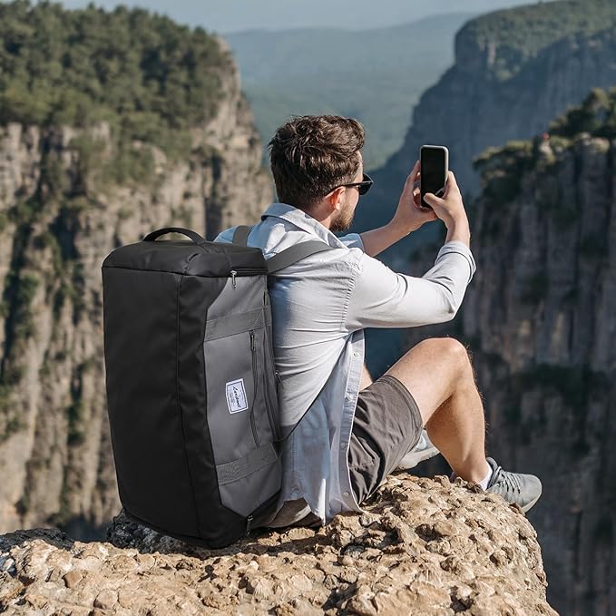 Laripwit Gym Bags for Men, 40L Medium Sports Travel Duffel Bag with Shoe Compartment & Wet Pocket Lightweight Gym Duffle Bag Backpack Multipurpose Weekender Overnight Backpack for Women, Gray