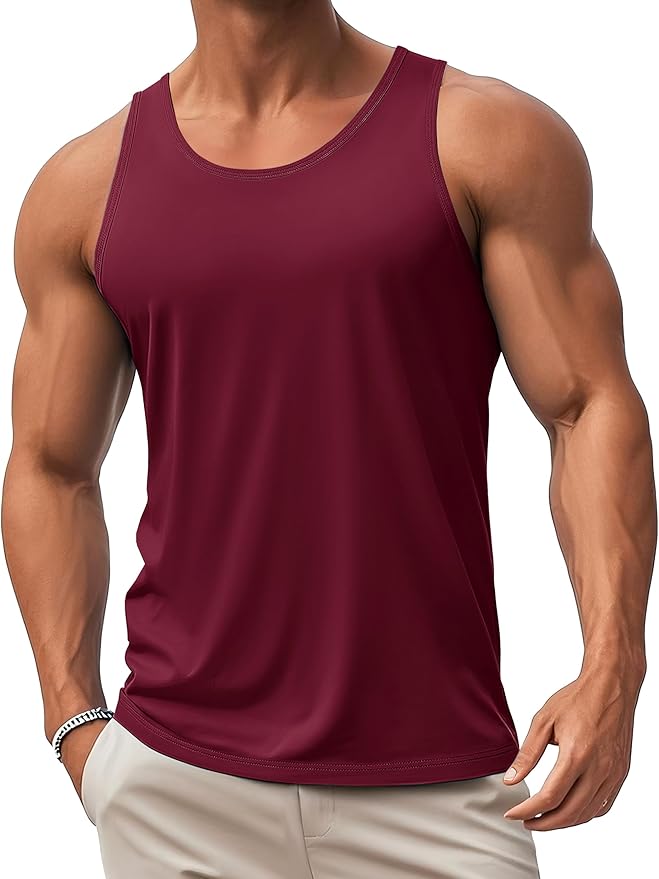 MAGCOMSEN Mens Workout Tank Tops Undershirt Cotton Muscle Athletic Sleeveless Shirts for Gym