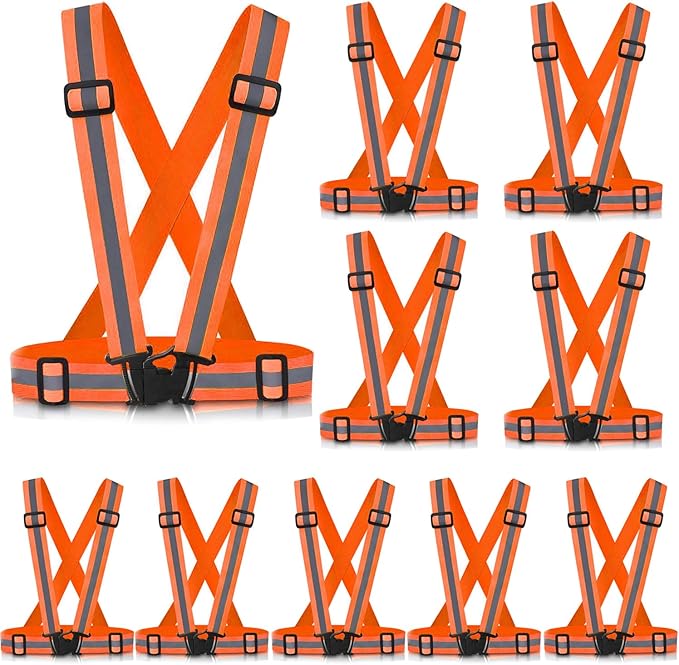 Reflective Vest Running Gear, 2Pack High Visible Safety VES for Cycling Jogging Running Walking, Adjustable for Men Women Kids