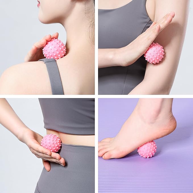 Spiky Massage Balls for Feet,4 Pcs 1.9'' Hard Lacrosse Ball Deep Tissue Recovery Tool,Trigger Point Ball for Myofascial Release & Trigger Point Therapy (Mixed)