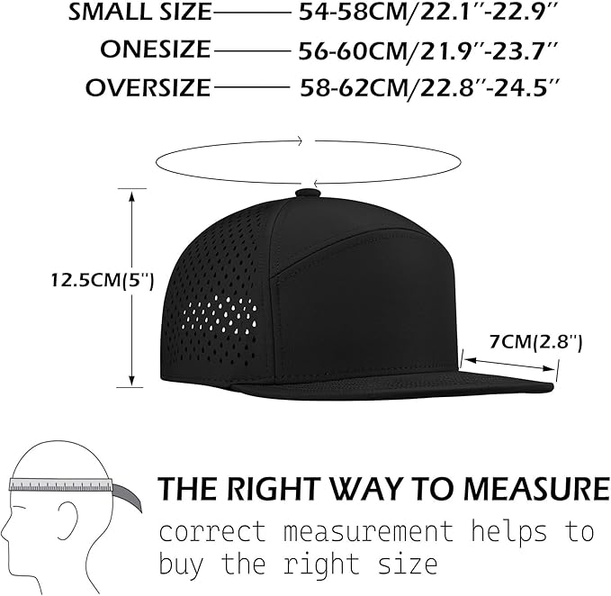 Performance Snapback Hats for Men Women,Flat Bill Cap,Golf,Running,Workout