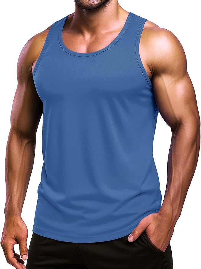 Boladeci Men's Tank Top Workout Athletic Quick Dry UPF 50+ Sun Protection Lightweight Summer Beach Gym Sleeveless Shirts