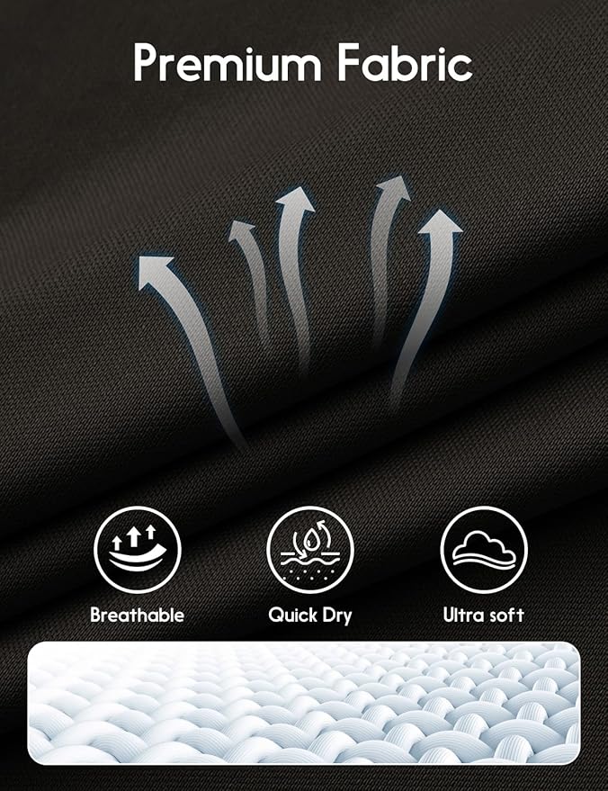 Men's Long Sleeve Moisture Wicking Athletic Shirts, Dry Fit Long Sleeve UV Protection Shirts Men for Workout, Running, Hiking