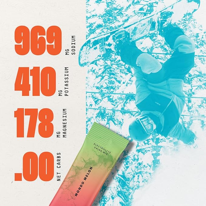 SALTT Electrolytes Powder Flavored Drink Mix - Mondo Melon - 30 Hydration Packets - Magnesium, Potassium, Sodium, Trace Minerals - Zero Sugar & Gluten Free - Travel Essentials